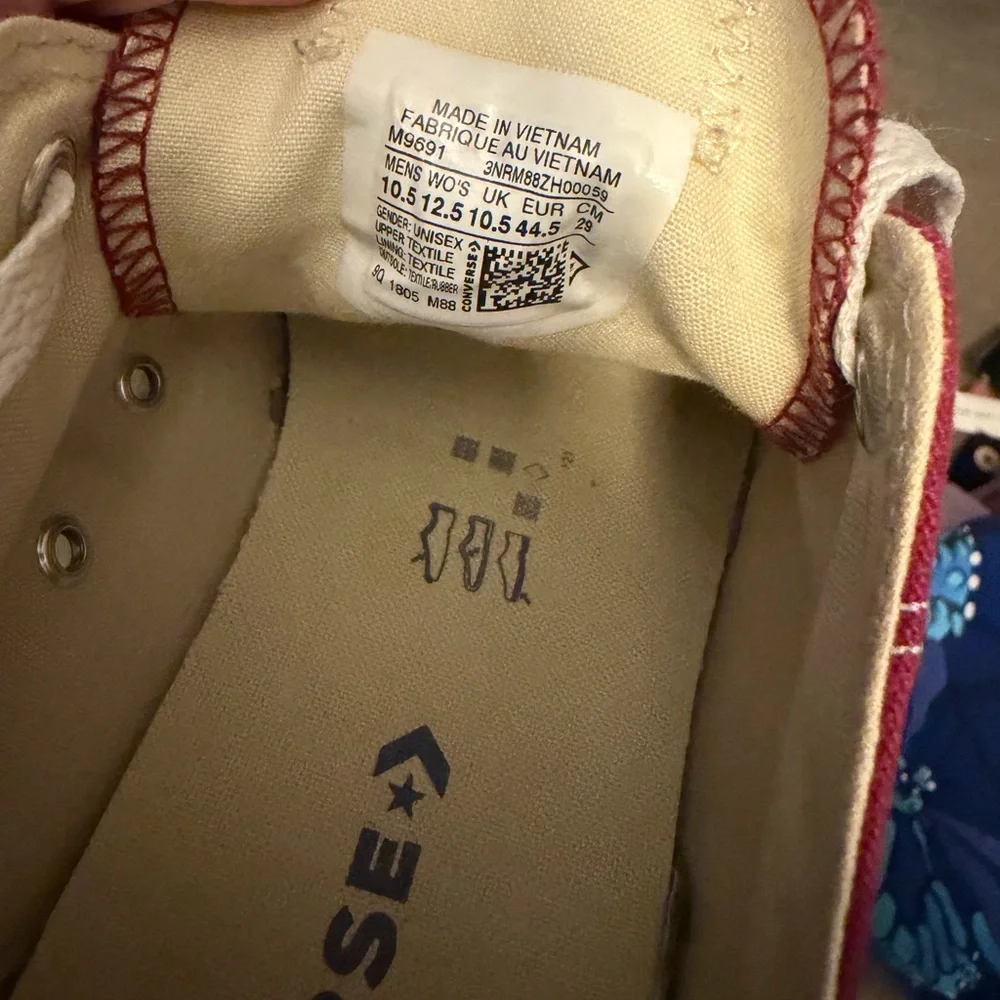 Converse Red and White Canvas Sneakers - Picture 4 of 4